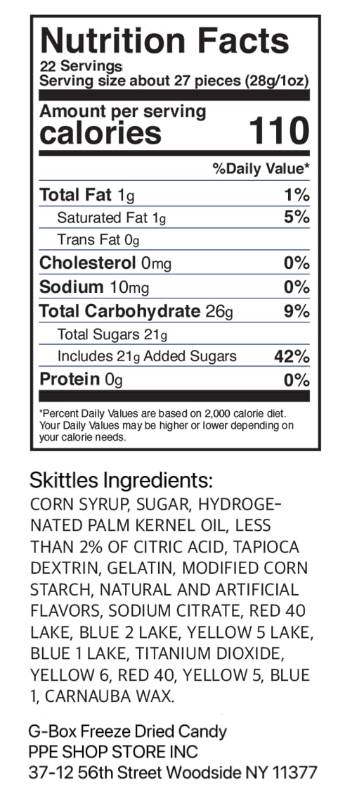 G-BOX 22 OZ Freeze Dried Candy Frettles, Premium USA Made Delightful Crunchy Fruity Flavorful Burst, TikTok Trend Items, Freeze Dried Skittles, Air-tight Sealed in a Grip Jar