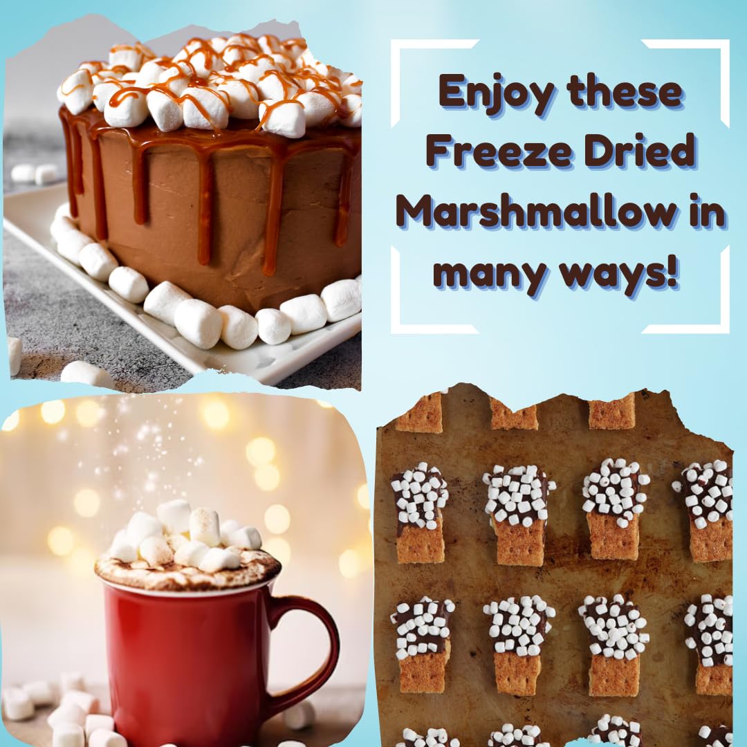 G-BOX Freeze Dried Marshmallows, Mini Caramel Marshmallows, Mini Marshmallows, Fat-free Christmas Candy, TikTok Trend Items, Perfect Halloween marshmallows(Medium, Caramel CrispyMallows)