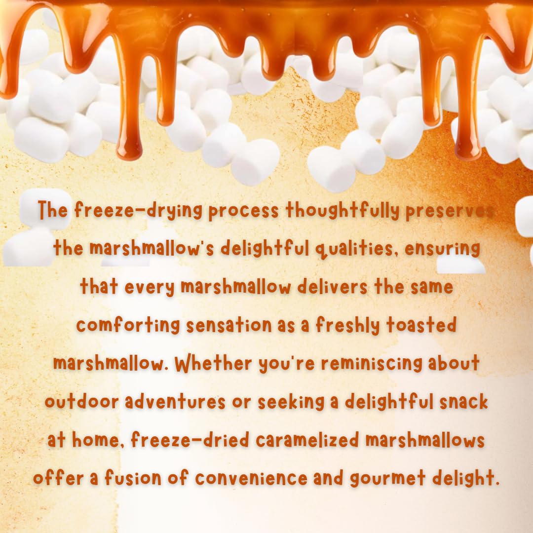 G-BOX Freeze Dried Marshmallows, Mini Caramel Marshmallows, Mini Marshmallows, Fat-free Christmas Candy, TikTok Trend Items, Perfect Halloween marshmallows(Medium, Caramel CrispyMallows)