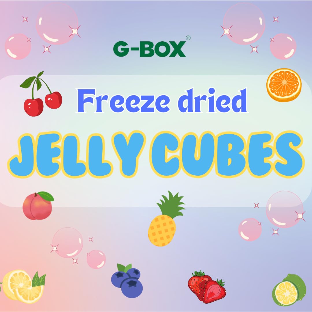 G-Box Freeze-Dried Strawberry Jello Cubes - 2 oz | USA-Made Freeze Dried Strawberries | Freeze-Dried Candy| Trending TikTok Snack, perfect for TikTok Trend Items Enthusiasts (Strawberry)