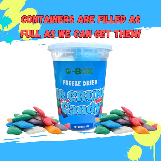 G-BOX Freeze Dried Candy, Freeze Dried Air Crunch Candy 5 oz AirCrunch PuffyHeads, TikTok Trend Items, Delightful Crunchy Fruity Flavorful Burst, Air-tight Sealed in a Deli Container, Made in the USA
