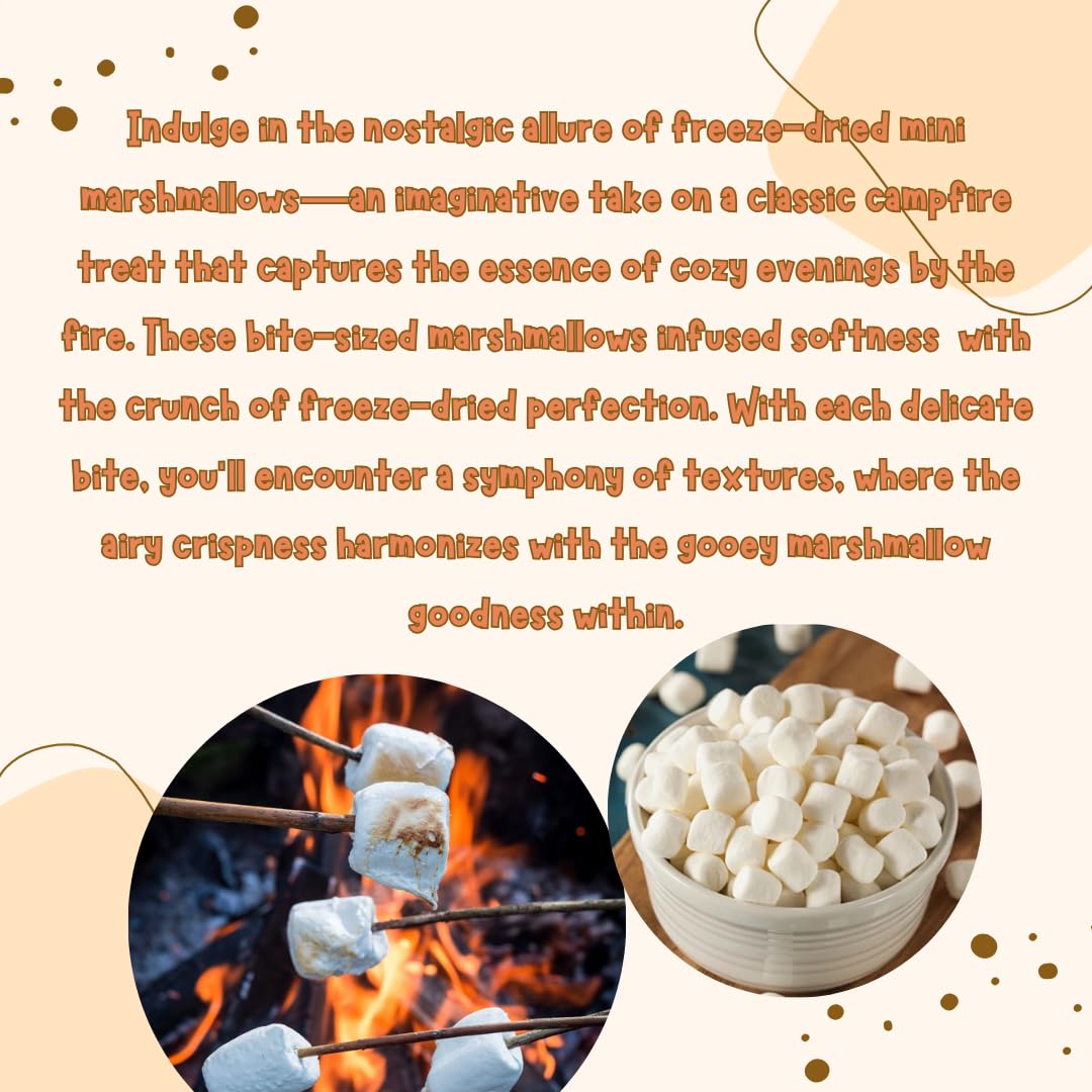 G-BOX Freeze Dried Marshmallows, Mini Caramel Marshmallows, Mini Marshmallows, Fat-free Christmas Candy, TikTok Trend Items, Perfect Halloween marshmallows(Medium, Caramel CrispyMallows)