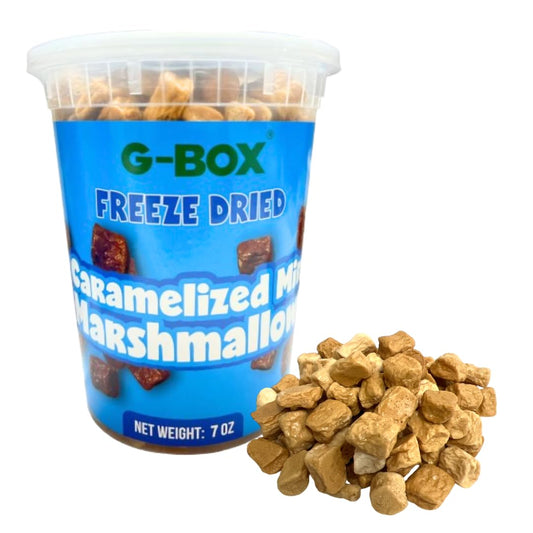 G-BOX Freeze Dried Marshmallows, Mini Caramel Marshmallows, Mini Marshmallows, Fat-free Christmas Candy, TikTok Trend Items, Perfect Halloween marshmallows(Medium, Caramel CrispyMallows)