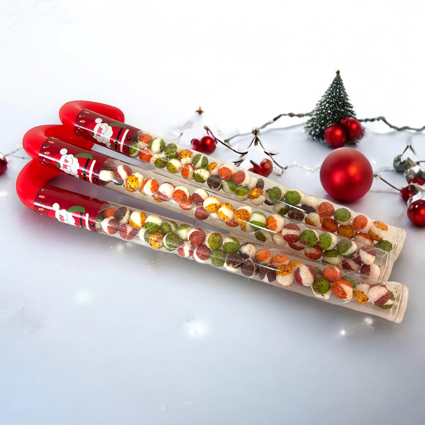 10 Pcs G-BOX Freeze Dried Candy Cane Tubes - Perfect Fun Christmas Candy & Stocking Stuffers! Freeze Dried Mini Marshmallows, Decorative Candy Filled Candy Canes Bulk Idea. (10 Mini Marshmallow Canes)