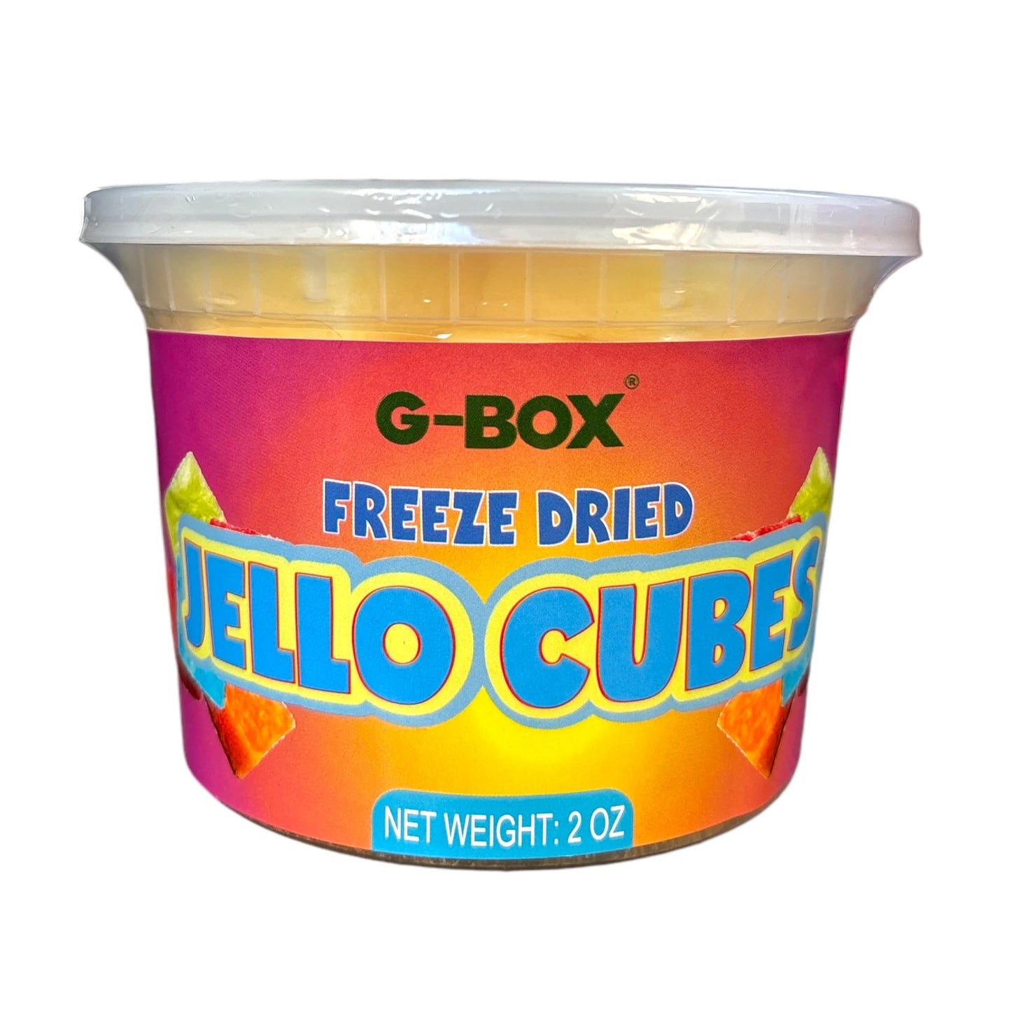 G-Box Freeze-Dried Strawberry Jello Cubes - 2 oz | USA-Made Freeze Dried Strawberries | Freeze-Dried Candy| Trending TikTok Snack, perfect for TikTok Trend Items Enthusiasts (Strawberry)