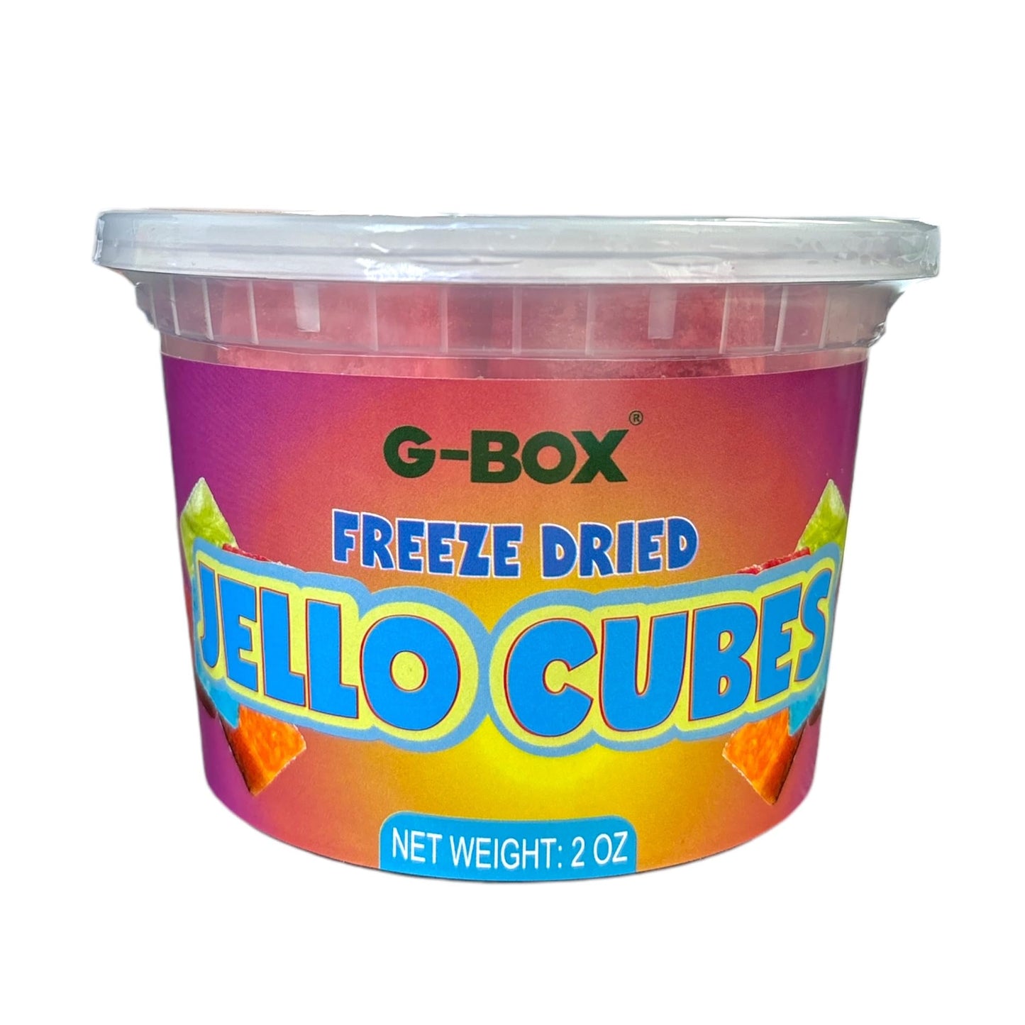 G-Box Freeze-Dried Strawberry Jello Cubes - 2 oz | USA-Made Freeze Dried Strawberries | Freeze-Dried Candy| Trending TikTok Snack, perfect for TikTok Trend Items Enthusiasts (Strawberry)