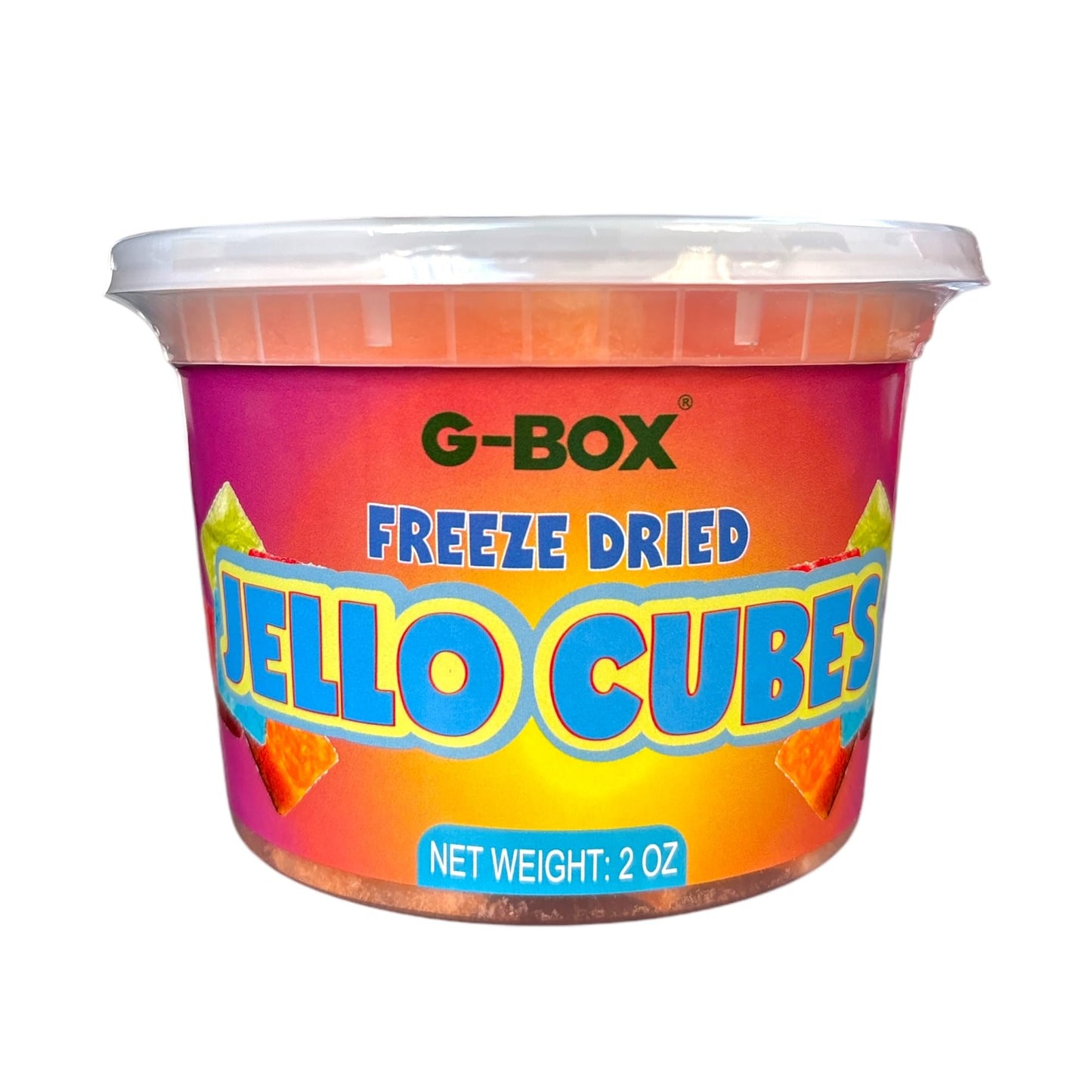 G-Box Freeze-Dried Strawberry Jello Cubes - 2 oz | USA-Made Freeze Dried Strawberries | Freeze-Dried Candy| Trending TikTok Snack, perfect for TikTok Trend Items Enthusiasts (Strawberry)