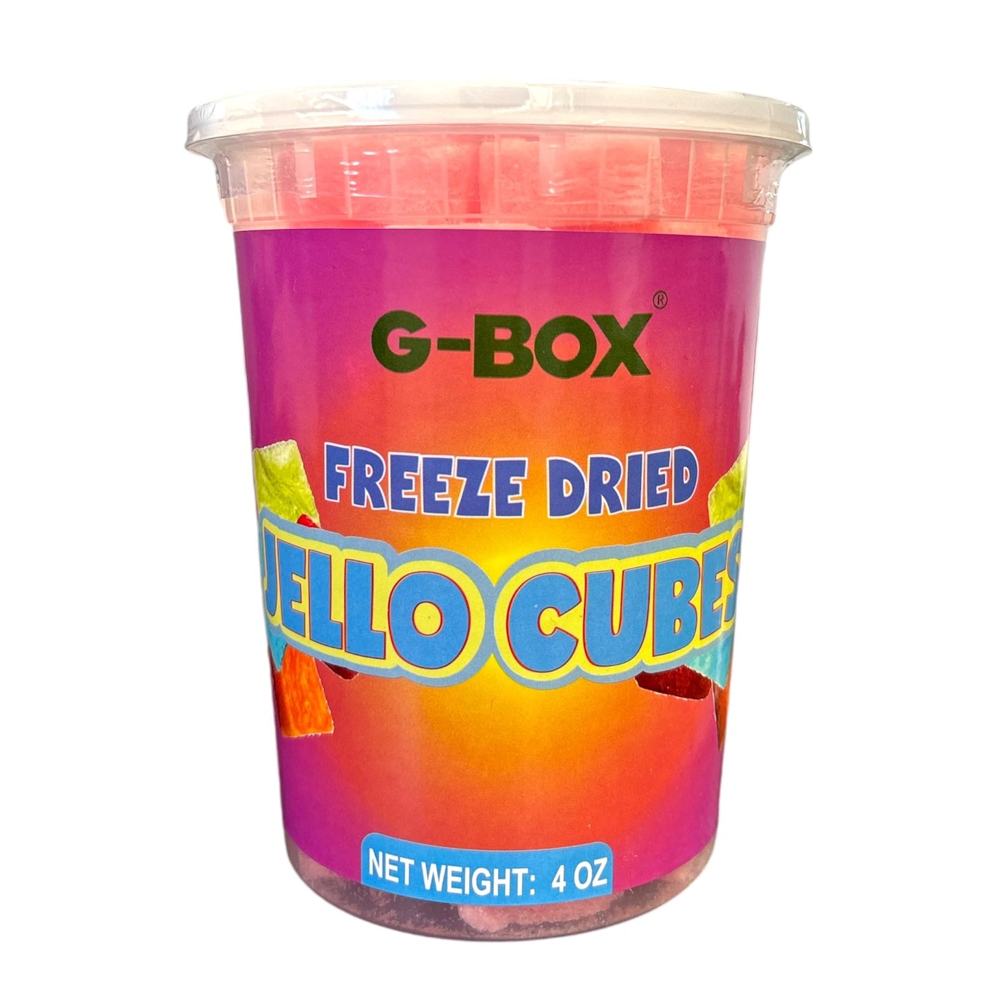 G-Box Freeze-Dried Strawberry Jello Cubes - 2 oz | USA-Made Freeze Dried Strawberries | Freeze-Dried Candy| Trending TikTok Snack, perfect for TikTok Trend Items Enthusiasts (Strawberry)