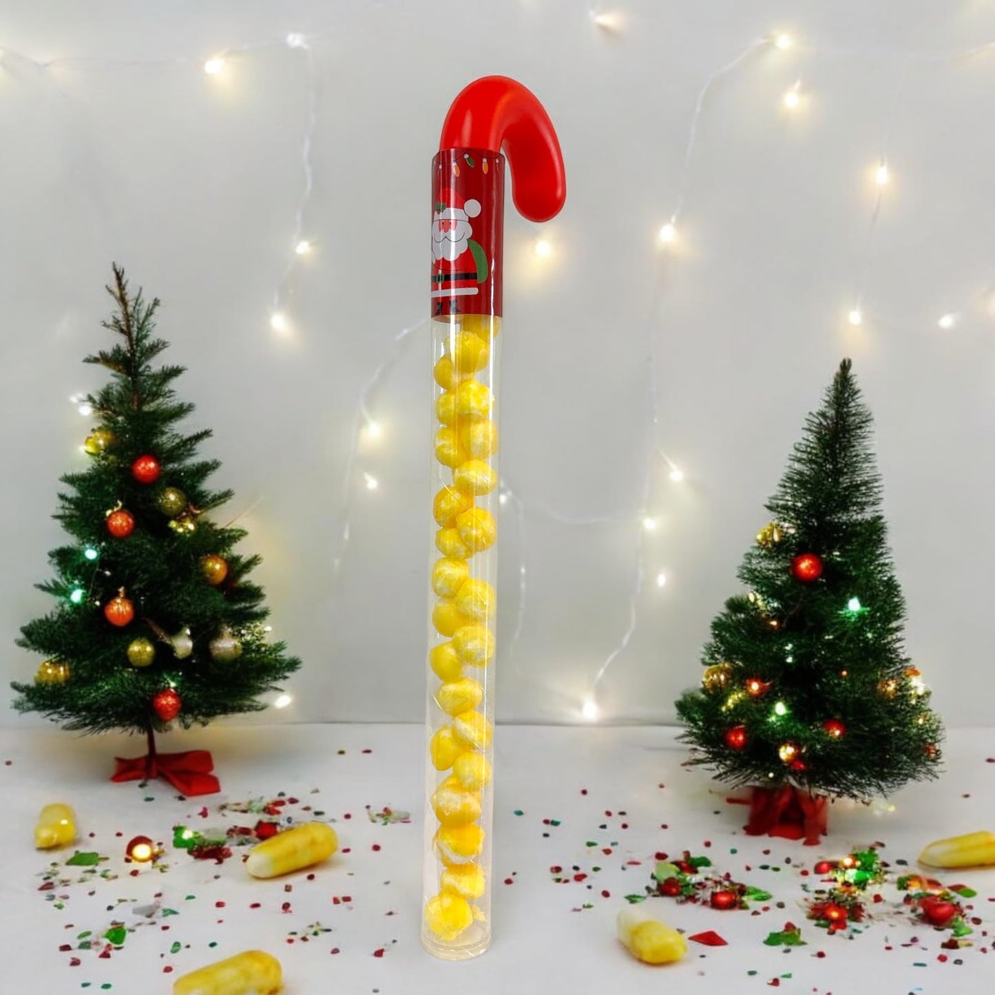 10 Pcs G-BOX Freeze Dried Candy Cane Tubes - Perfect Fun Christmas Candy & Stocking Stuffers! Freeze Dried Mini Marshmallows, Decorative Candy Filled Candy Canes Bulk Idea. (10 Mini Marshmallow Canes)