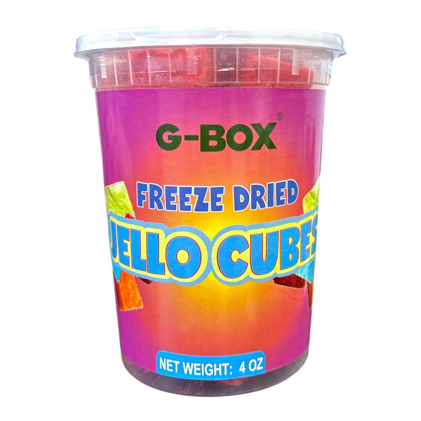G-Box Freeze-Dried Strawberry Jello Cubes - 2 oz | USA-Made Freeze Dried Strawberries | Freeze-Dried Candy| Trending TikTok Snack, perfect for TikTok Trend Items Enthusiasts (Strawberry)