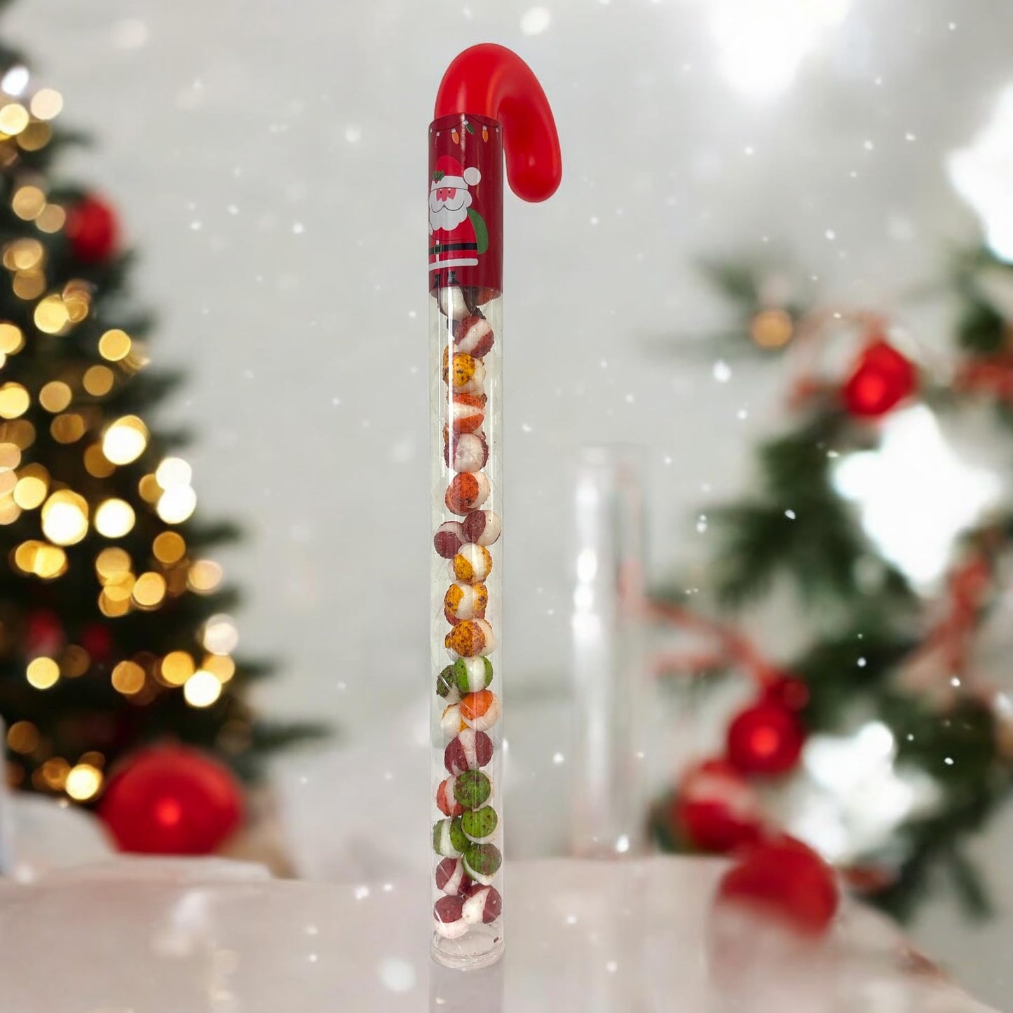 10 Pcs G-BOX Freeze Dried Candy Cane Tubes - Perfect Fun Christmas Candy & Stocking Stuffers! Freeze Dried Mini Marshmallows, Decorative Candy Filled Candy Canes Bulk Idea. (10 Mini Marshmallow Canes)