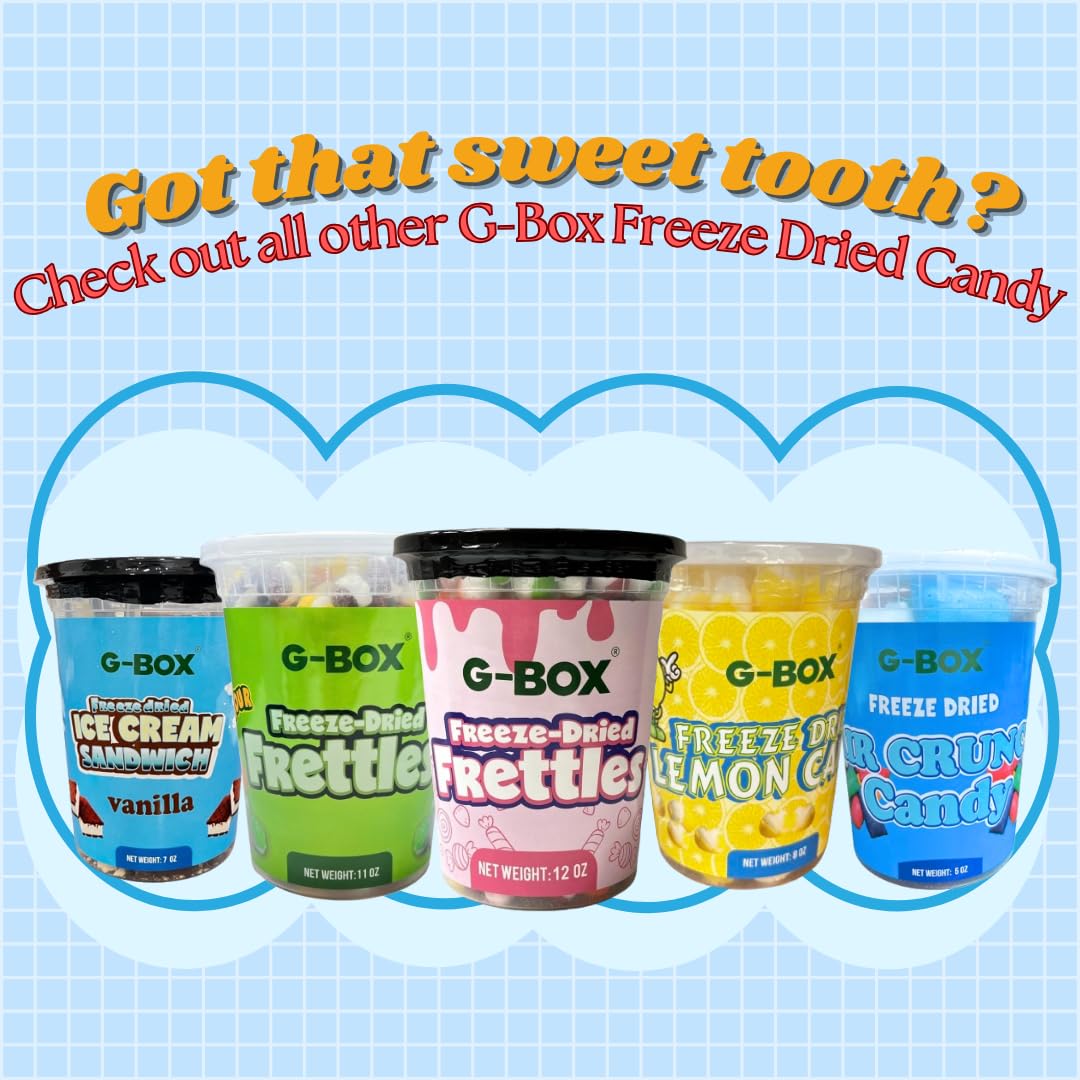 G-BOX Freeze Dried Candy, Freeze Dried Air Crunch Candy 5 oz AirCrunch PuffyHeads, TikTok Trend Items, Delightful Crunchy Fruity Flavorful Burst, Air-tight Sealed in a Deli Container, Made in the USA