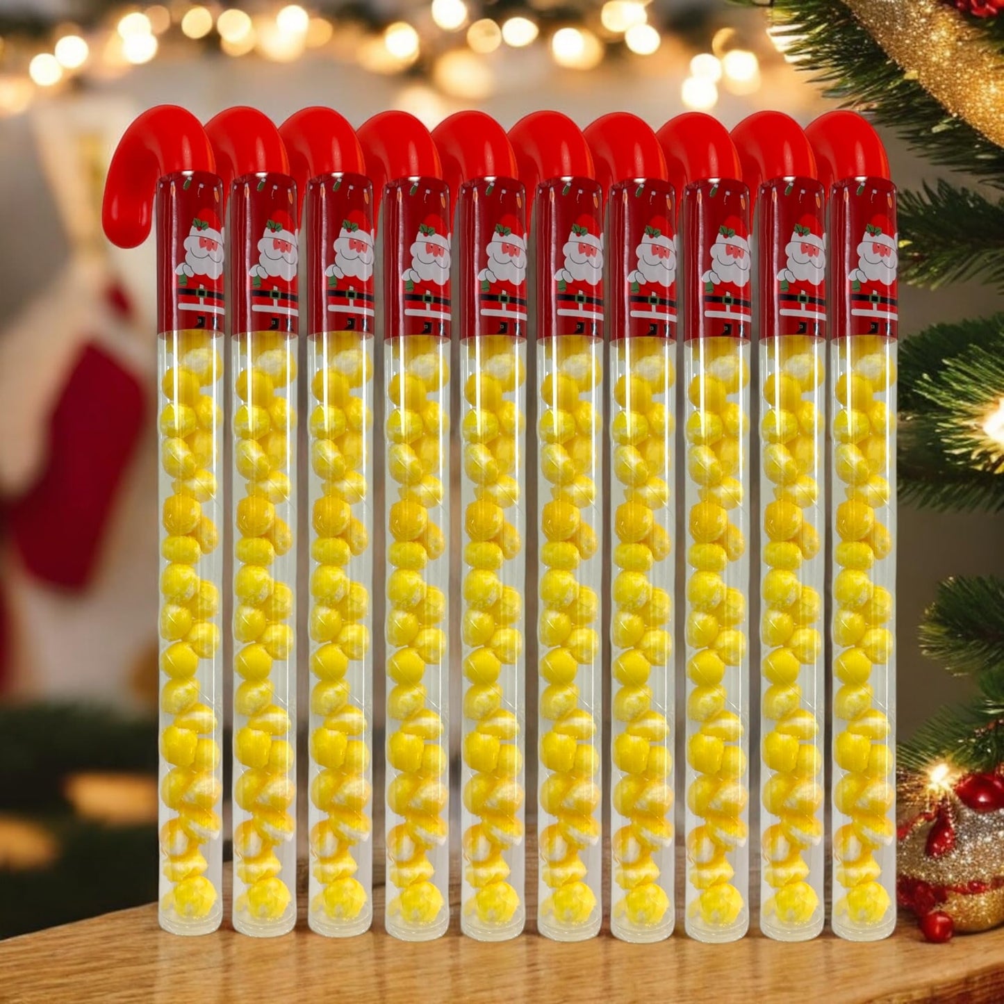10 Pcs G-BOX Freeze Dried Candy Cane Tubes - Perfect Fun Christmas Candy & Stocking Stuffers! Freeze Dried Mini Marshmallows, Decorative Candy Filled Candy Canes Bulk Idea. (10 Mini Marshmallow Canes)