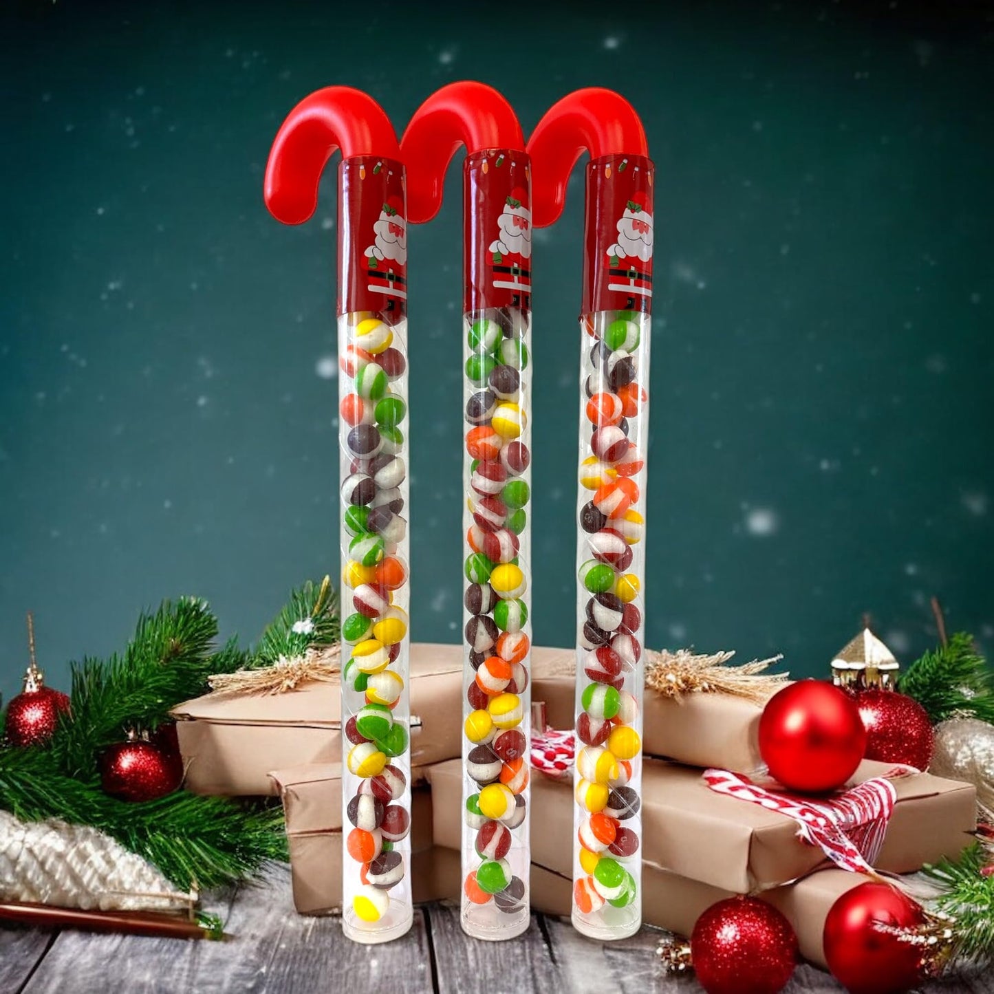 10 Pcs G-BOX Freeze Dried Candy Cane Tubes - Perfect Fun Christmas Candy & Stocking Stuffers! Freeze Dried Mini Marshmallows, Decorative Candy Filled Candy Canes Bulk Idea. (10 Mini Marshmallow Canes)
