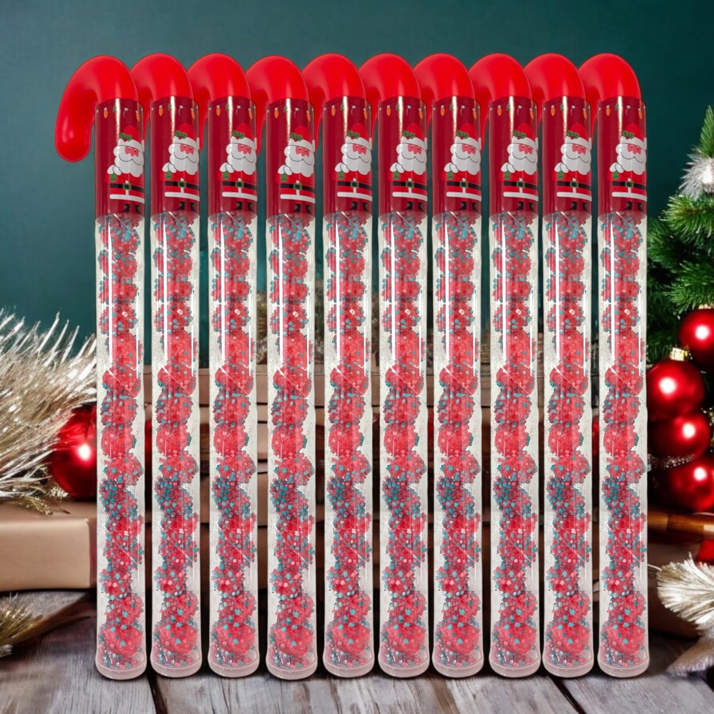 10 Pcs G-BOX Freeze Dried Candy Cane Tubes - Perfect Fun Christmas Candy & Stocking Stuffers! Freeze Dried Mini Marshmallows, Decorative Candy Filled Candy Canes Bulk Idea. (10 Mini Marshmallow Canes)