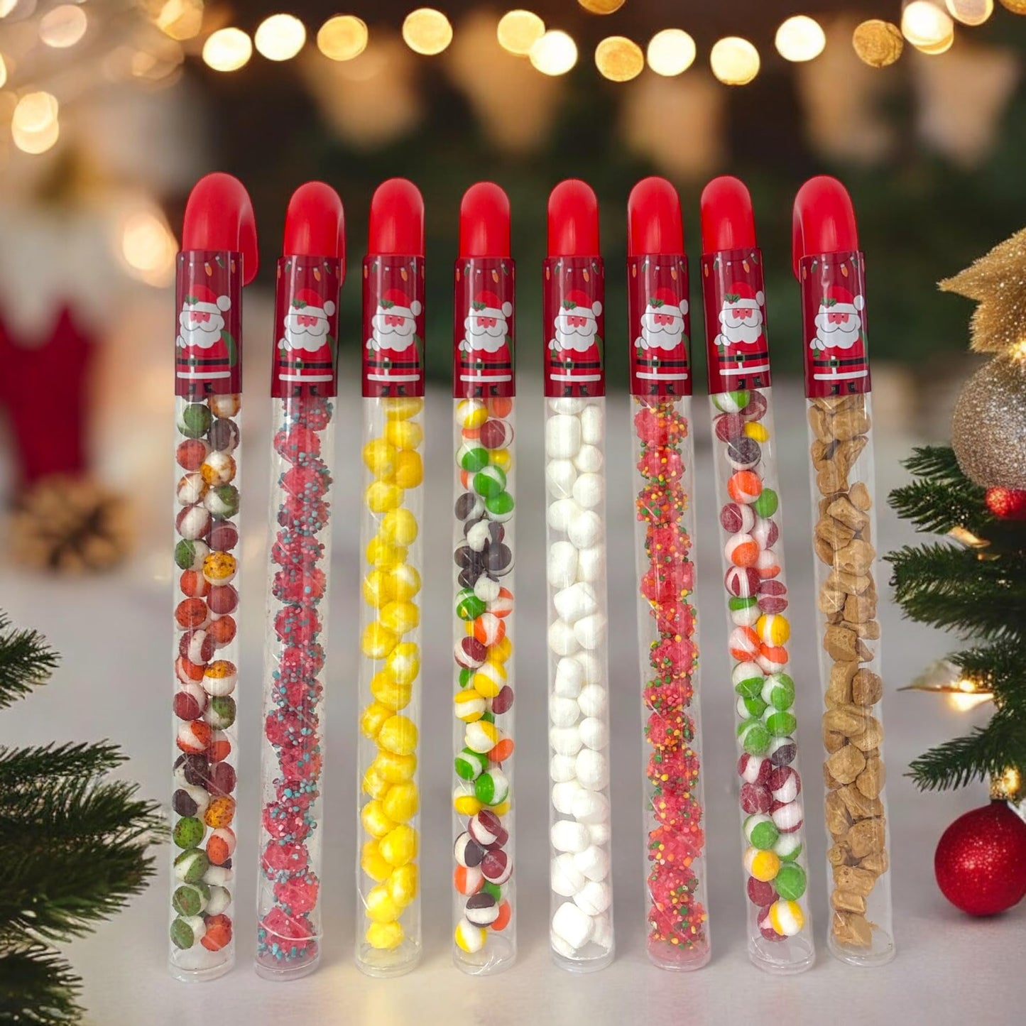 10 Pcs G-BOX Freeze Dried Candy Cane Tubes - Perfect Fun Christmas Candy & Stocking Stuffers! Freeze Dried Mini Marshmallows, Decorative Candy Filled Candy Canes Bulk Idea. (10 Mini Marshmallow Canes)