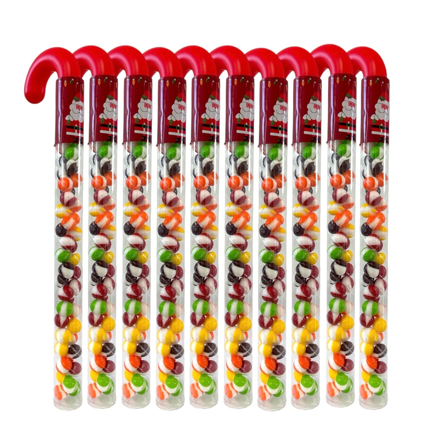 10 Pcs G-BOX Freeze Dried Candy Cane Tubes - Perfect Fun Christmas Candy & Stocking Stuffers! Freeze Dried Mini Marshmallows, Decorative Candy Filled Candy Canes Bulk Idea. (10 Mini Marshmallow Canes)