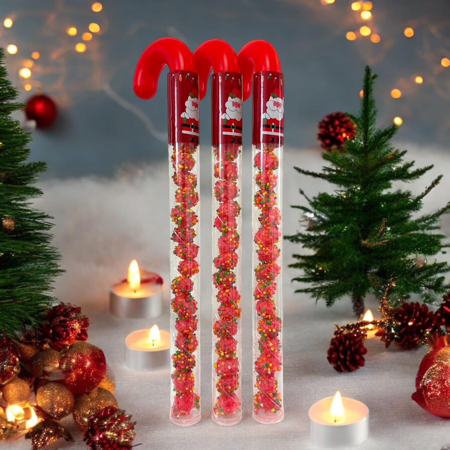 10 Pcs G-BOX Freeze Dried Candy Cane Tubes - Perfect Fun Christmas Candy & Stocking Stuffers! Freeze Dried Mini Marshmallows, Decorative Candy Filled Candy Canes Bulk Idea. (10 Mini Marshmallow Canes)