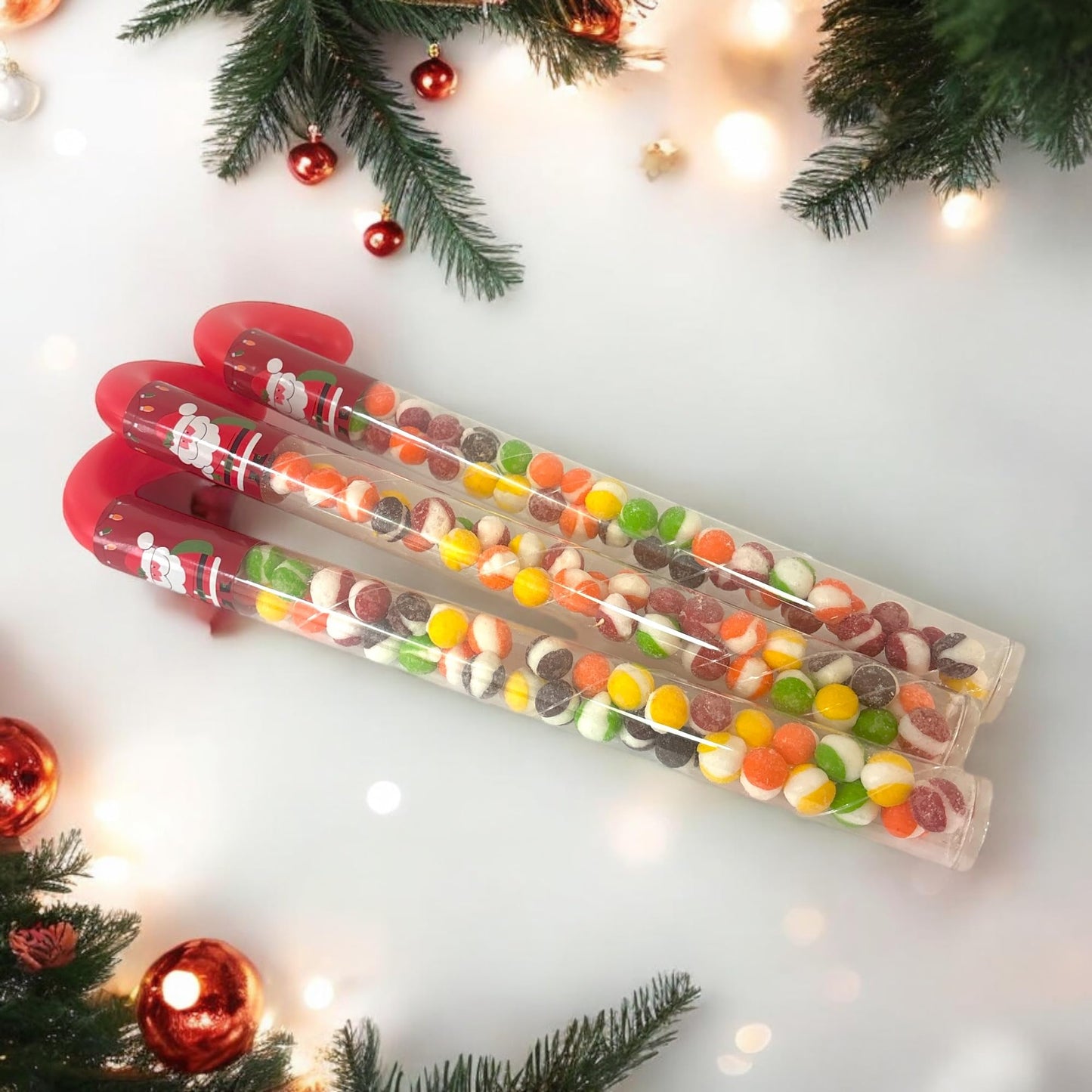 10 Pcs G-BOX Freeze Dried Candy Cane Tubes - Perfect Fun Christmas Candy & Stocking Stuffers! Freeze Dried Mini Marshmallows, Decorative Candy Filled Candy Canes Bulk Idea. (10 Mini Marshmallow Canes)