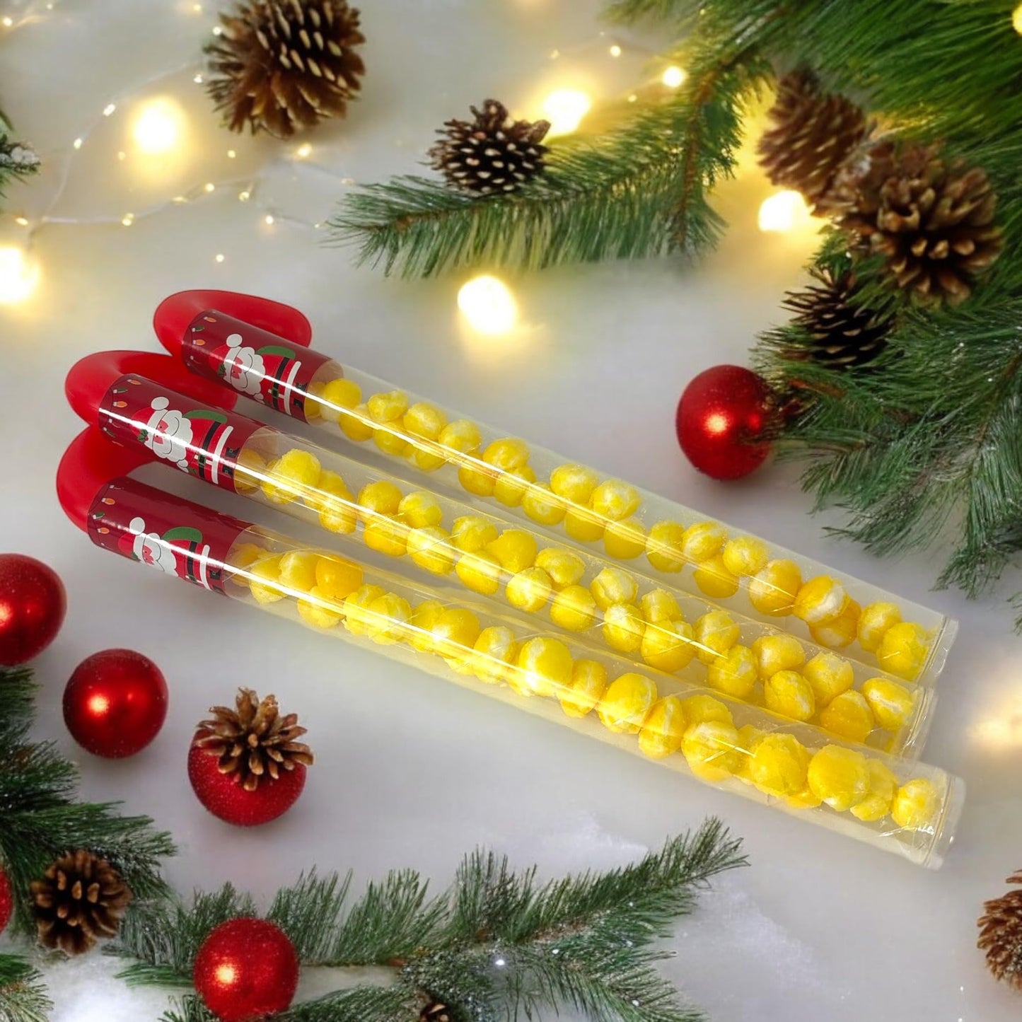 10 Pcs G-BOX Freeze Dried Candy Cane Tubes - Perfect Fun Christmas Candy & Stocking Stuffers! Freeze Dried Mini Marshmallows, Decorative Candy Filled Candy Canes Bulk Idea. (10 Mini Marshmallow Canes)