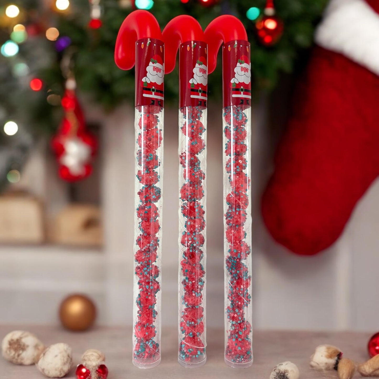 10 Pcs G-BOX Freeze Dried Candy Cane Tubes - Perfect Fun Christmas Candy & Stocking Stuffers! Freeze Dried Mini Marshmallows, Decorative Candy Filled Candy Canes Bulk Idea. (10 Mini Marshmallow Canes)