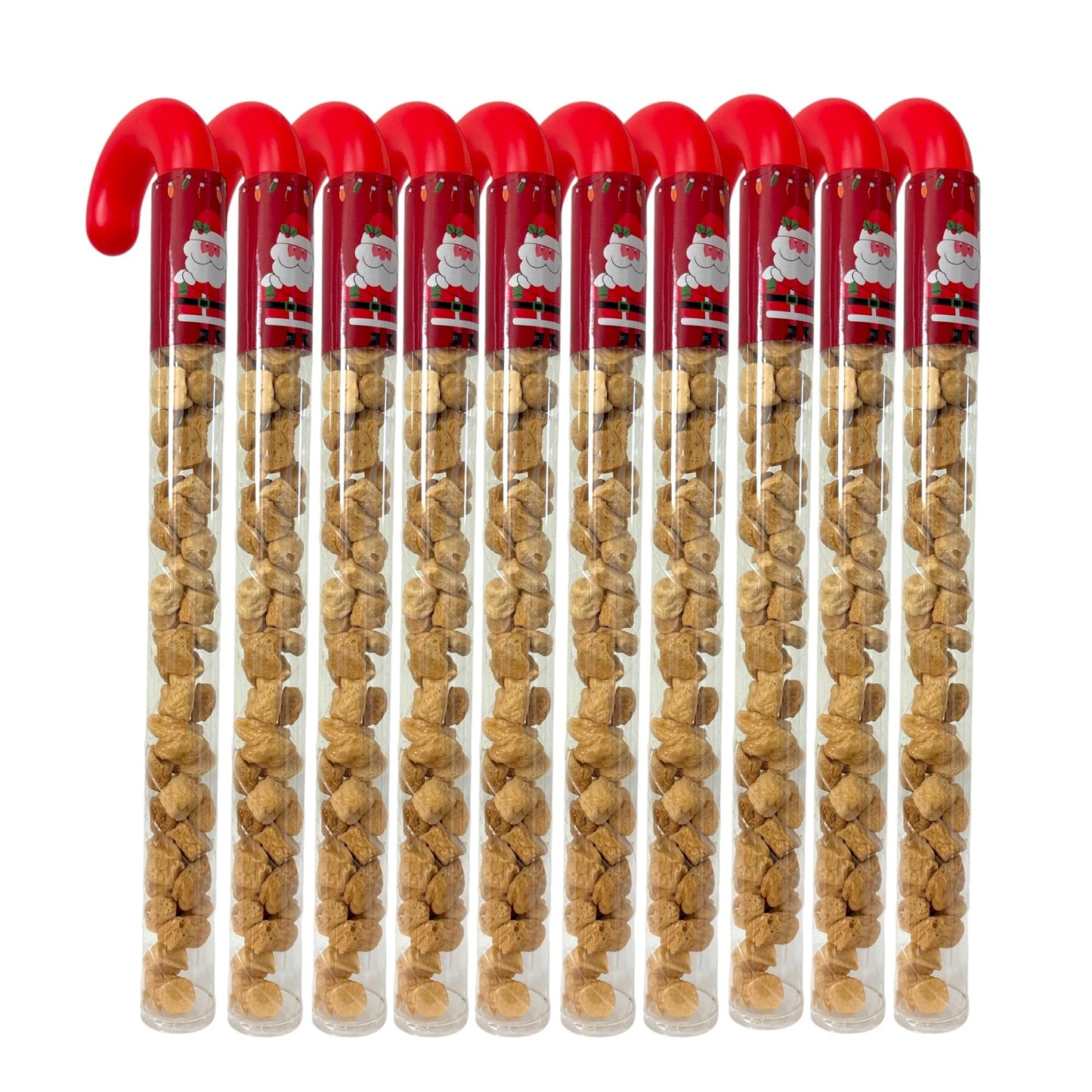 10 Pcs G-BOX Freeze Dried Candy Cane Tubes - Perfect Fun Christmas Candy & Stocking Stuffers! Freeze Dried Mini Marshmallows, Decorative Candy Filled Candy Canes Bulk Idea. (10 Mini Marshmallow Canes)