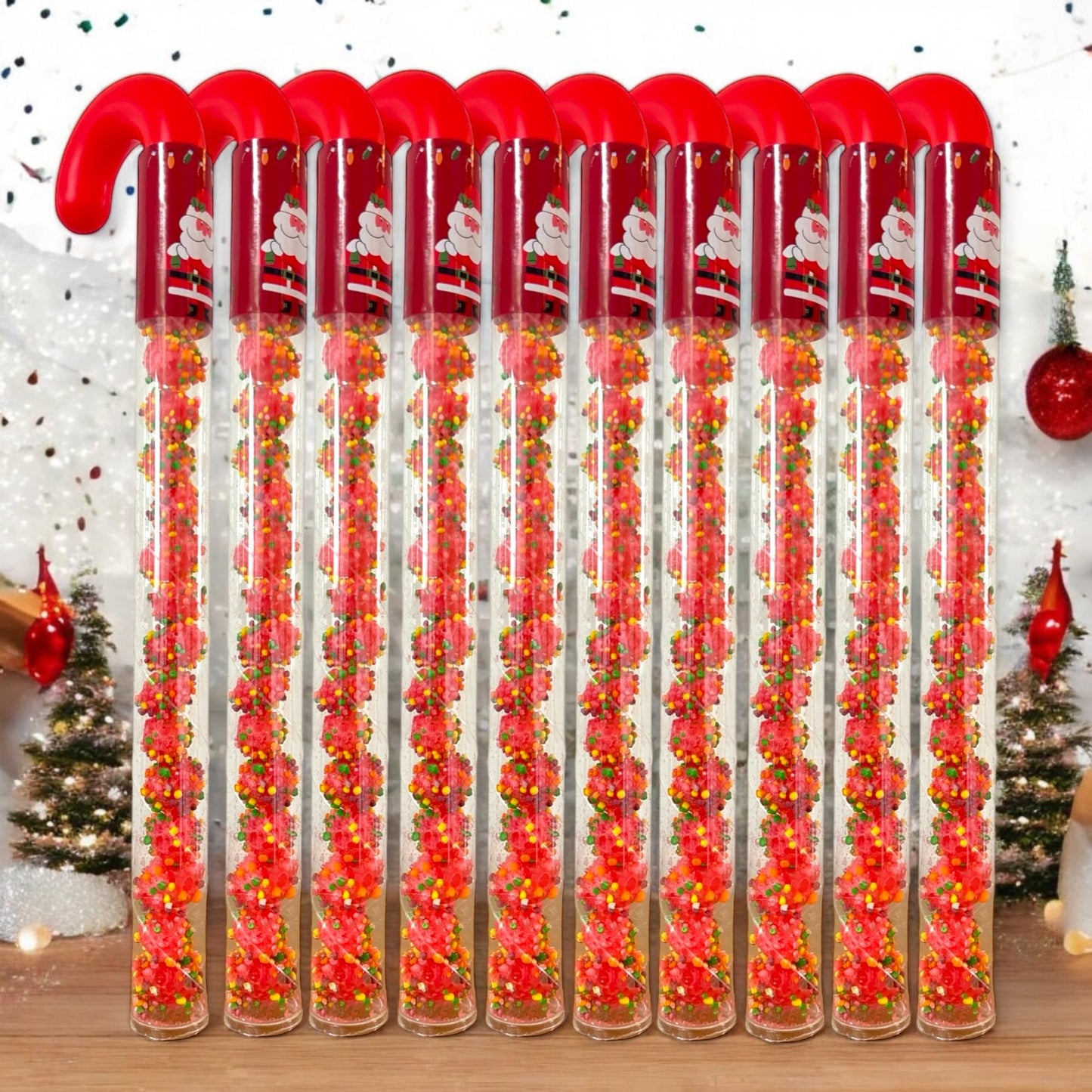 10 Pcs G-BOX Freeze Dried Candy Cane Tubes - Perfect Fun Christmas Candy & Stocking Stuffers! Freeze Dried Mini Marshmallows, Decorative Candy Filled Candy Canes Bulk Idea. (10 Mini Marshmallow Canes)