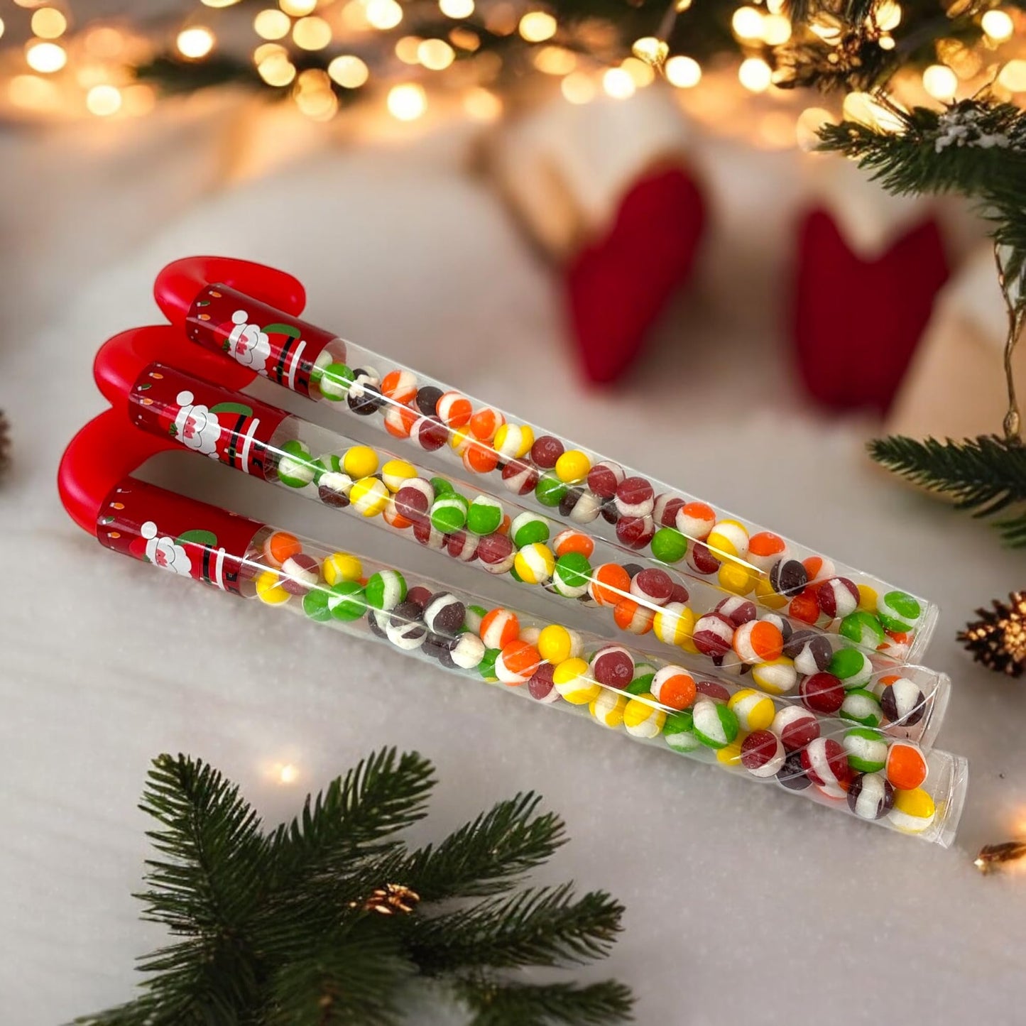 10 Pcs G-BOX Freeze Dried Candy Cane Tubes - Perfect Fun Christmas Candy & Stocking Stuffers! Freeze Dried Mini Marshmallows, Decorative Candy Filled Candy Canes Bulk Idea. (10 Mini Marshmallow Canes)