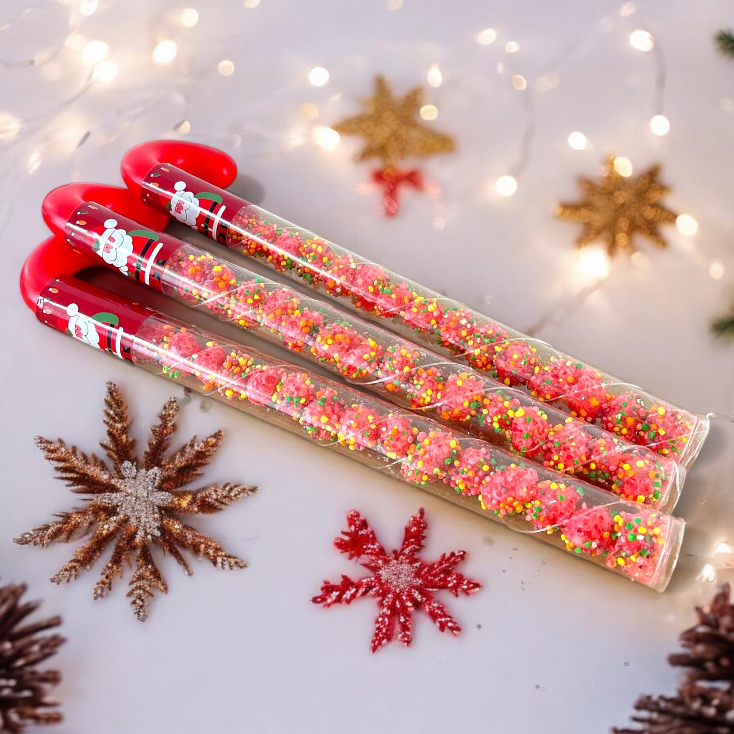 10 Pcs G-BOX Freeze Dried Candy Cane Tubes - Perfect Fun Christmas Candy & Stocking Stuffers! Freeze Dried Mini Marshmallows, Decorative Candy Filled Candy Canes Bulk Idea. (10 Mini Marshmallow Canes)
