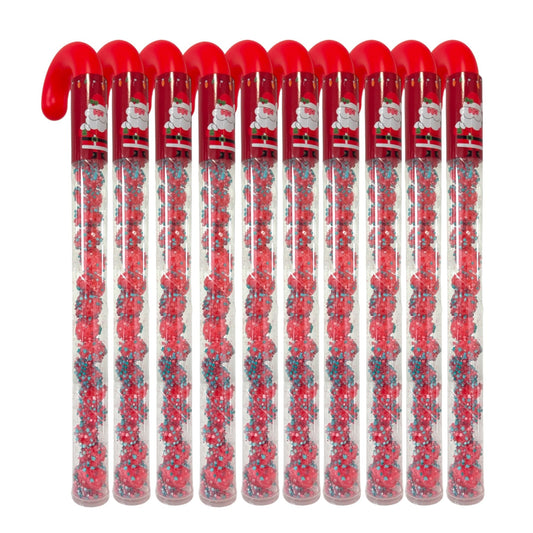 10 Pcs G-BOX Freeze Dried Candy Cane Tubes - Perfect Fun Christmas Candy & Stocking Stuffers! Freeze Dried Mini Marshmallows, Decorative Candy Filled Candy Canes Bulk Idea. (10 Mini Marshmallow Canes)