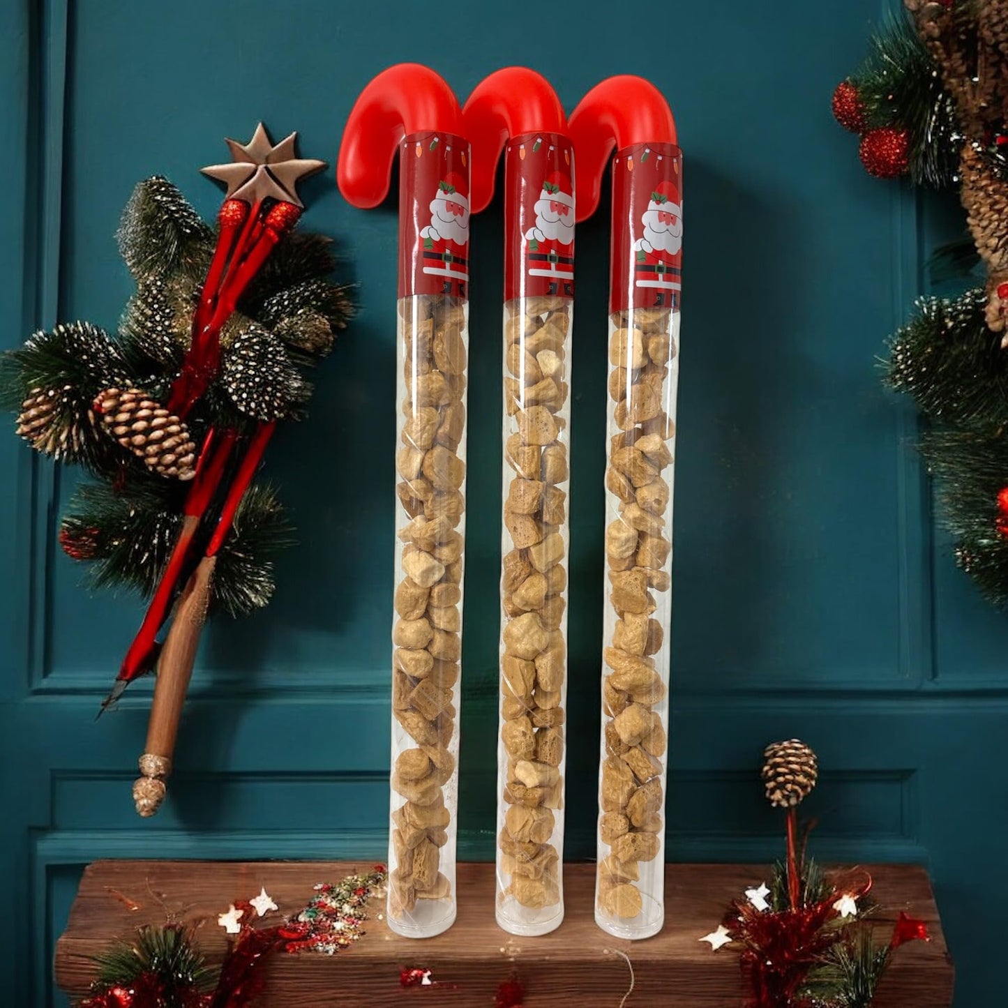 10 Pcs G-BOX Freeze Dried Candy Cane Tubes - Perfect Fun Christmas Candy & Stocking Stuffers! Freeze Dried Mini Marshmallows, Decorative Candy Filled Candy Canes Bulk Idea. (10 Mini Marshmallow Canes)