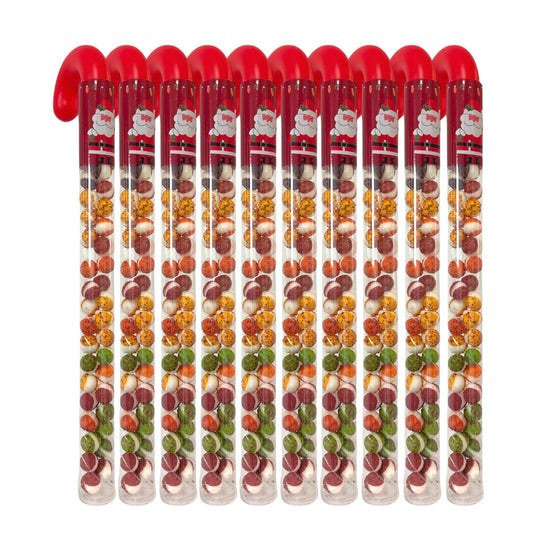 10 Pcs G-BOX Freeze Dried Candy Cane Tubes - Perfect Fun Christmas Candy & Stocking Stuffers! Freeze Dried Mini Marshmallows, Decorative Candy Filled Candy Canes Bulk Idea. (10 Mini Marshmallow Canes)