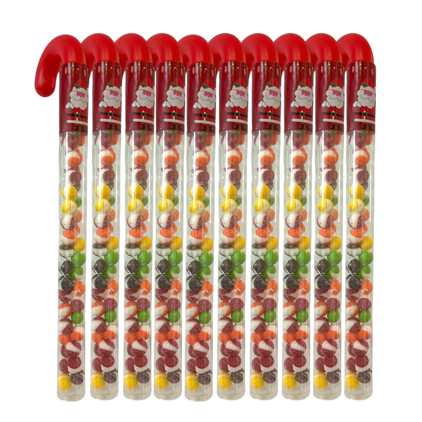 10 Pcs G-BOX Freeze Dried Candy Cane Tubes - Perfect Fun Christmas Candy & Stocking Stuffers! Freeze Dried Mini Marshmallows, Decorative Candy Filled Candy Canes Bulk Idea. (10 Mini Marshmallow Canes)